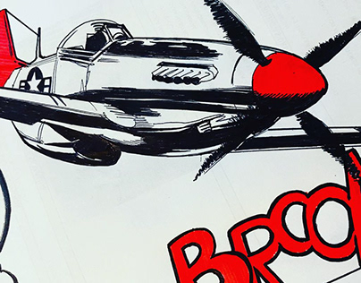 Project thumbnail - Boceto cuadro de aeronave P51 estilo Roy Lichtenstein