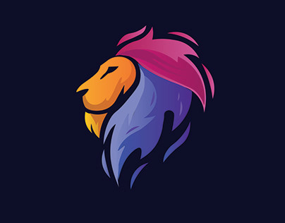 Lion Head Abstract Vector Logo Design