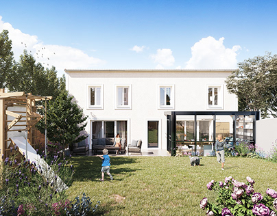 Vue Jardin Maison Individuelle @ Tournanfils, France