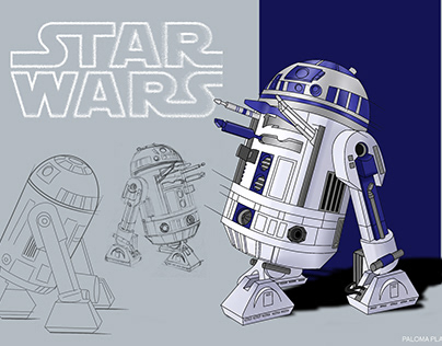 Sketch numérique R2D2 STAR WARS