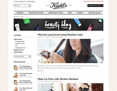 Kiehl's Beauty Blog Design