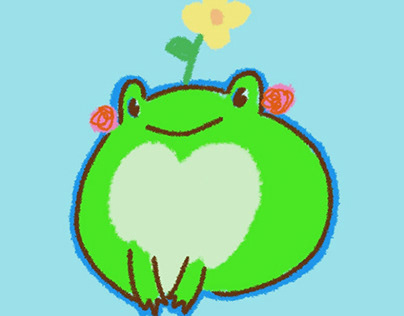 Frog, cute, procreate