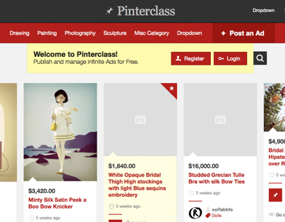PinterClass: Pinterest clone (classified ads)