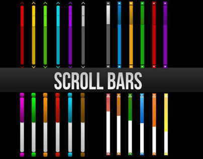 Photoshop Scroll Bars With 6 Color Variations PSD File