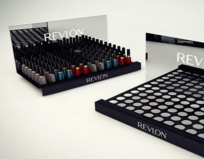 Revlon design elements to organize products on display