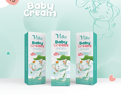 Viba Baby Cream - Mascot & packaging design