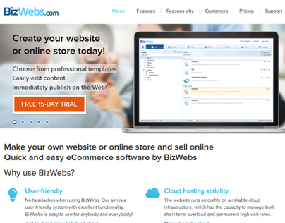 BizWebs.com - website maker, create an online store
