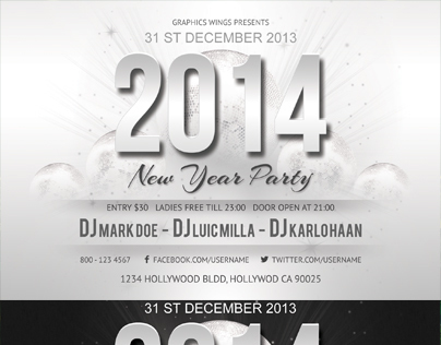2014 New Year Party Flyer Template