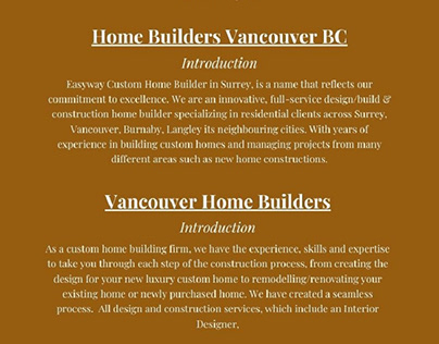 Home Builders Vancouver BC | Easyway Custom Homes