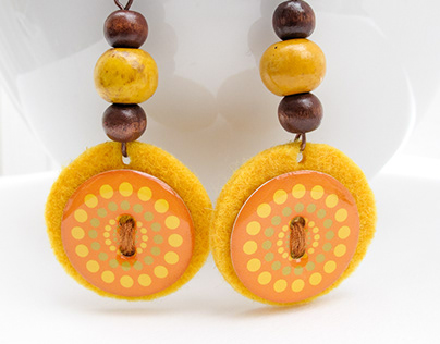 Handmade earrings using recycled materials