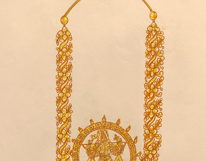 Temple jewellery with necklace and earring.