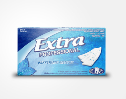 Package redesign for Wrigley's Extra Profession gum.