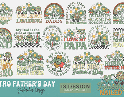 Retro Father's Day Sublimation Design