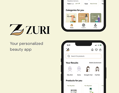 ZURI - Personalized Beauty App (UX UI)