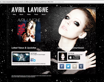 Web Design- Avril Lavigne