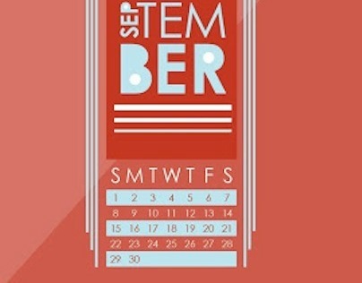 September, August, and July typographic posters
