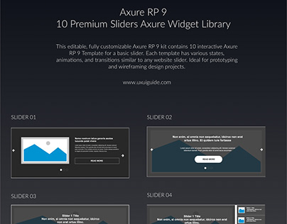Axure RP 9 Widget Library- Download 10 Premium Sliders