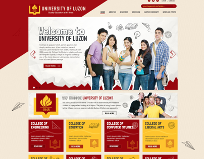 University of Luzon Website Design Mockup
