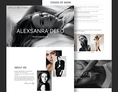 Project thumbnail - Photographer Alexandra Defo│Web Design concept