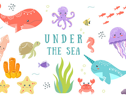 Under the sea - clipart for kids