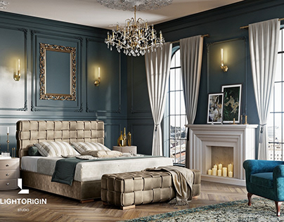 CGI - Glam bedroom design by LIGHT ORIGIN