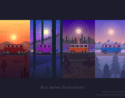 Bus Series Illustrations | 风景插画