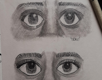 Drawing 100 eyes!
