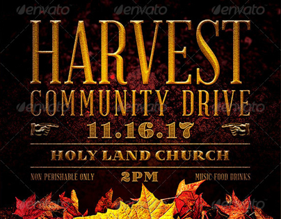 Harvest Community Drive Flyer Template