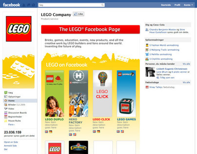 concepts for LEGO facebook page