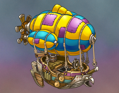 Airship for "Skyburg" steampunk game