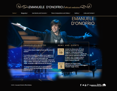My Web Design for Emanuele D'Onofrio official site