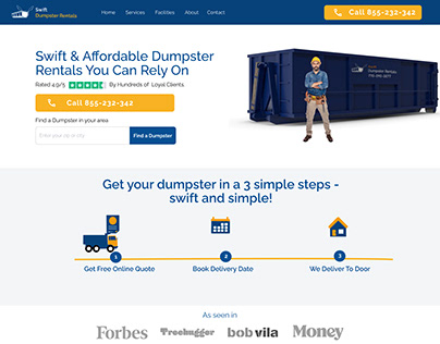 Dumpster Rentals Landing Page Web Design