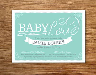 Baby Shower Invite with Customized Type