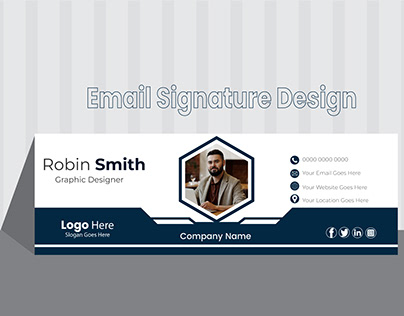 Modern email company signature design template
