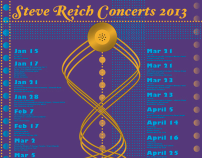 Steve Reich 2013 Concert Schedule Poster