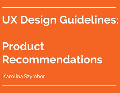 Product Recommendations UX guidelines slides