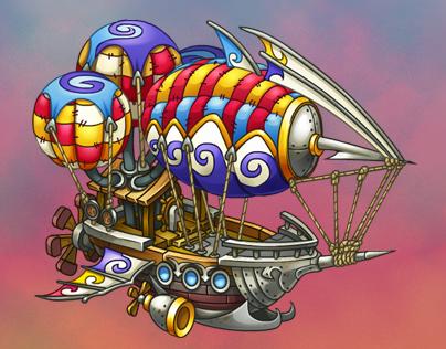 Airship for "Skyburg' steampunk game