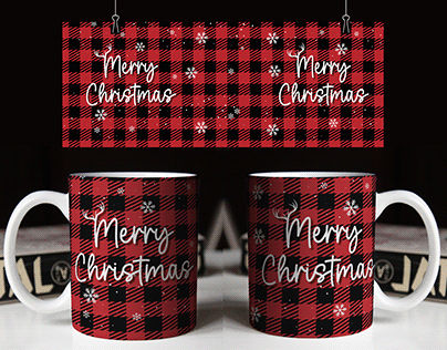 Buffalo Plaid Christmas Full Wrapped Mug Design