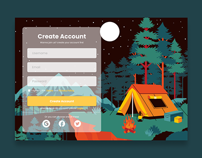Camping Community Web | Daily UI 001 - Sign Up