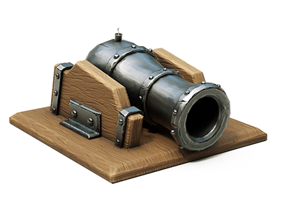 Low Poly Stylized Cannon