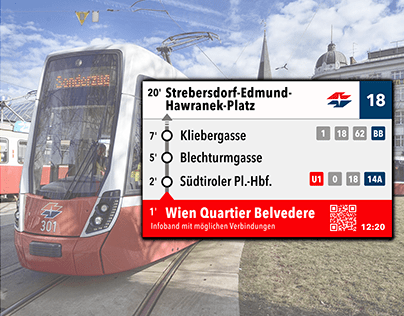 Redesign of the Wiener Linien tram screen