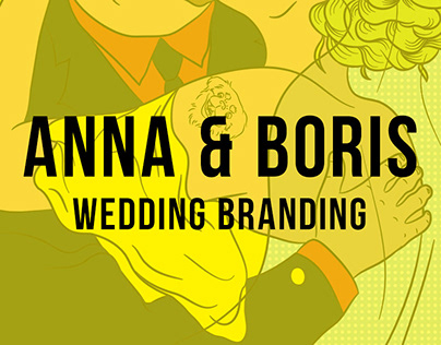 Wedding branding design, with a comic flair