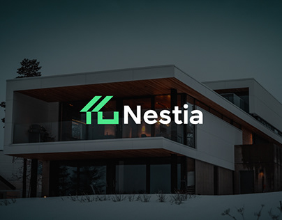 Nestia - Real estate logo design, house logo