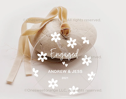 Acrylic Engaged Ornament Engagement Ornament Gift