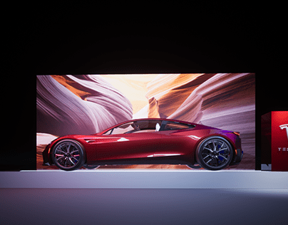 TESLA ROADSTER EXHIBITION STAND