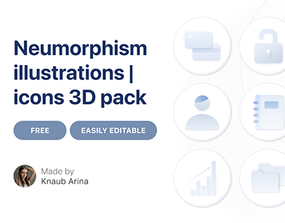 FREE Neumorphism illustrations set | icons 3D pack