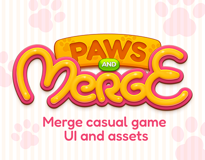 Paws and Merge casual game UI and assets