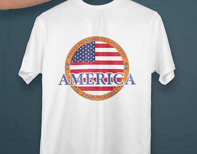 American flag minimal t-shirt design.