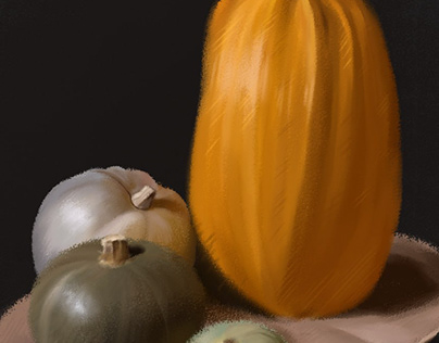 Still life with pumpkins