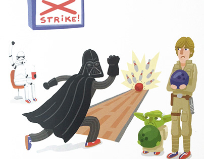 Star Wars greeting cards illustrations for UK Greetings